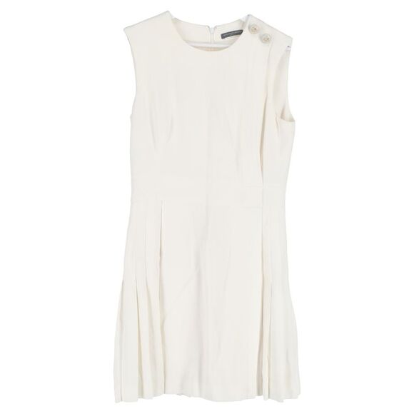 Alexander McQueen Sleeveless Mini Dress in Cream Polyester
